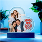Heart shaped plaque for Mom from either you or your family with wood base or led base