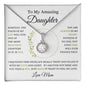 Daughter necklace with single hope stone from mom with optional luxurious gift box
