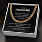 For the Man you Love, your Husband Cuban Chain Link Necklace with beautiful message from Wife