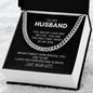For the Man you Love, your Husband Cuban Chain Link Necklace with beautiful message from Wife
