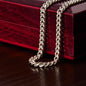 For the Man you Love, your Husband Cuban Chain Link Necklace with beautiful message from Wife