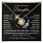 Beautiful love knot necklace to daughter from mom, dad, or grandparents available luxurious gift box with led light