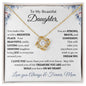 Elegant love knot necklace to daughter from mom with optional luxurious gift box
