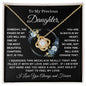 Beautiful love knot necklace to daughter from mom, dad, or grandparents available luxurious gift box with led light