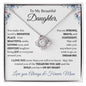 Elegant love knot necklace to daughter from mom with optional luxurious gift box