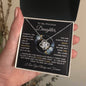 Beautiful love knot necklace to daughter from mom, dad, or grandparents available luxurious gift box with led light
