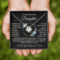 Beautiful love knot necklace to daughter from mom, dad, or grandparents available luxurious gift box with led light