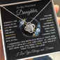 Beautiful love knot necklace to daughter from mom, dad, or grandparents available luxurious gift box with led light