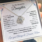 Elegant love knot necklace to daughter from mom with optional luxurious gift box