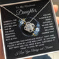 Beautiful love knot necklace to daughter from mom, dad, or grandparents available luxurious gift box with led light