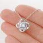 Beautiful love knot necklace to daughter from mom, dad, or grandparents available luxurious gift box with led light