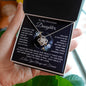 Beautiful love knot necklace to daughter from mom, dad, or grandparents available luxurious gift box with led light