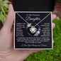 Beautiful love knot necklace to daughter from mom, dad, or grandparents available luxurious gift box with led light