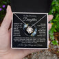 Beautiful love knot necklace to daughter from mom, dad, or grandparents available luxurious gift box with led light