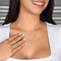 Lovely love knot necklace for Daughter from mom pink flower accents optional luxurious gift box