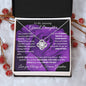 Elegant love knot necklace for granddaughter from grandma with optional luxury gift box with purple rose