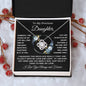 Beautiful love knot necklace to daughter from mom, dad, or grandparents available luxurious gift box with led light