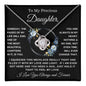 Beautiful love knot necklace to daughter from mom, dad, or grandparents available luxurious gift box with led light