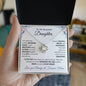Elegant love knot necklace to daughter from mom with optional luxurious gift box