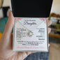 Lovely love knot necklace for Daughter from mom pink flower accents optional luxurious gift box