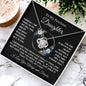 Beautiful love knot necklace to daughter from mom, dad, or grandparents available luxurious gift box with led light