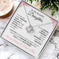 Lovely love knot necklace for Daughter from mom pink flower accents optional luxurious gift box