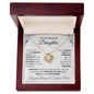 Elegant love knot necklace to daughter from mom with optional luxurious gift box
