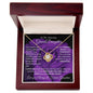 Elegant love knot necklace for granddaughter from grandma with optional luxury gift box with purple rose