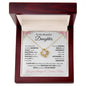 Lovely love knot necklace for Daughter from mom pink flower accents optional luxurious gift box