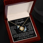 Beautiful love knot necklace to daughter from mom, dad, or grandparents available luxurious gift box with led light