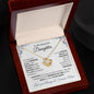 Elegant love knot necklace to daughter from mom with optional luxurious gift box