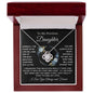 Beautiful love knot necklace to daughter from mom, dad, or grandparents available luxurious gift box with led light