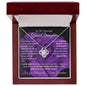 Elegant love knot necklace for granddaughter from grandma with optional luxury gift box with purple rose