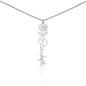 Elegant necklace with customized name and birth month flower blue accent with optional luxurious gift box