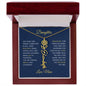 Elegant necklace with customized name and birth month flower blue accent with optional luxurious gift box