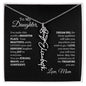 Elegant necklace with customized name and birth month flower with optional luxurious gift box