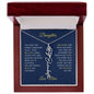 Elegant necklace with customized name and birth month flower blue accent with optional luxurious gift box