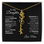 Elegant necklace with customized name and birth month flower with optional luxurious gift box