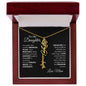 Elegant necklace with customized name and birth month flower with optional luxurious gift box