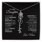 Elegant necklace with customized name and birth month flower with optional luxurious gift box