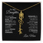 Elegant necklace with customized name and birth month flower with optional luxurious gift box