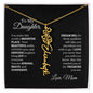 Elegant necklace with customized name and birth month flower with optional luxurious gift box