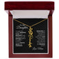 Elegant necklace with customized name and birth month flower with optional luxurious gift box