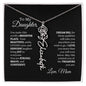 Elegant necklace with customized name and birth month flower with optional luxurious gift box