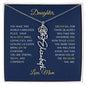 Elegant necklace with customized name and birth month flower blue accent with optional luxurious gift box