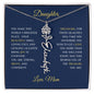 Elegant necklace with customized name and birth month flower blue accent with optional luxurious gift box