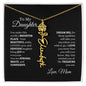 Elegant necklace with customized name and birth month flower with optional luxurious gift box