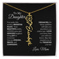 Elegant necklace with customized name and birth month flower with optional luxurious gift box
