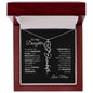 Elegant necklace with customized name and birth month flower with optional luxurious gift box