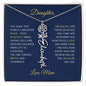 Elegant necklace with customized name and birth month flower blue accent with optional luxurious gift box